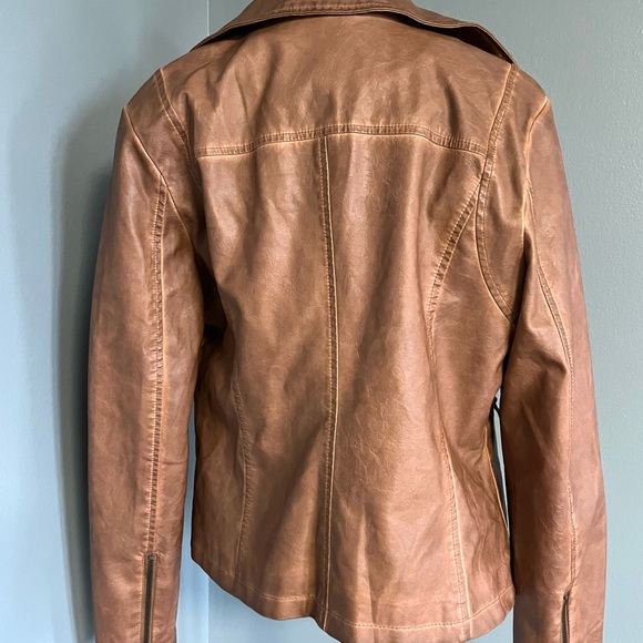 Max Studio Women's Moto Jacket. Size-L. Color-Luggage. MSRP-$98.00. NWT - Picture 10 of 13